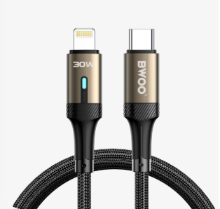 BWOO Braided Nylon USB C to Lightning Cable MFi Certified Fast Charging Durable iPhone iPad 2m